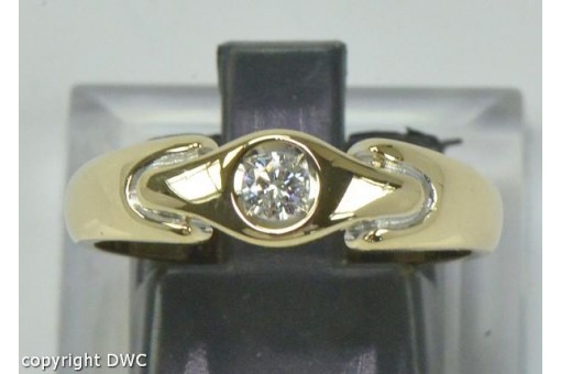 Ring mit Brillanten Solitäre Diamanten in aus 14 Kt 585 er Gold 60 Edles