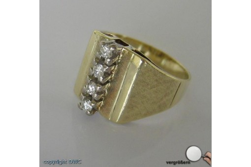 Ring mit Brillanten Brillant Diamant Diamanten Gold in 14 Kt 585 er Ringe 51