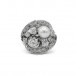 Ring mit Perle und Diamanten Brillanten Art Déco in 14 Kt. 585 Gold Gr. 53
