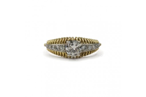 Ring mit 9 Brillanten Diamanten 1,0 ct. in 18 Kt. 750 Gold Gr. 52