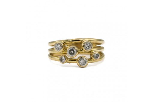 Ring mit Brillanten Diamant 0,30 ct in 750 18kt Gold Diamond Damen Gr.59