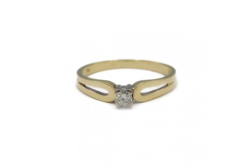 Ring mit Brillant Solitär 0,14 ct in 585 14kt Gold Diamond Gr. 59