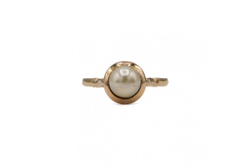 Ring mit Perle Perl Pearl in 750 18kt Gold Damen Gr. 54