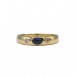 Ring Bandring mit Safir und 2 Brillanten 0,06 ct. in 14 Kt. 585 Gold Gr. 51