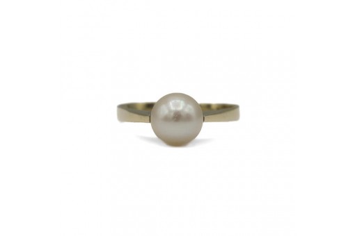 Ring Mit Perle Pearl Perl in 585 14kt Gold Damen Gr.56