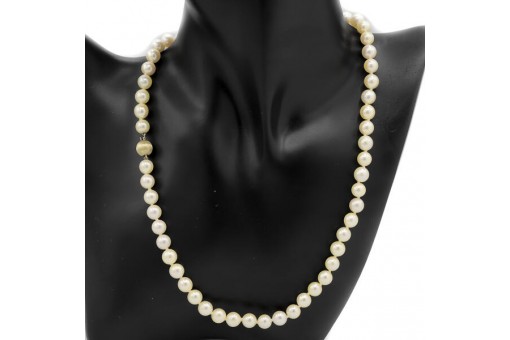 Kette Collier mit Perlen Pearl Perl in 585 14kt Gold Verschluß Länge 45 cm