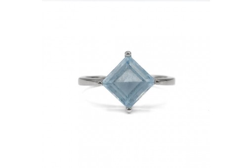 Ring mit Aquamarin Aquamarine Solitär Ringe in 14 Kt 585 er Gold 54