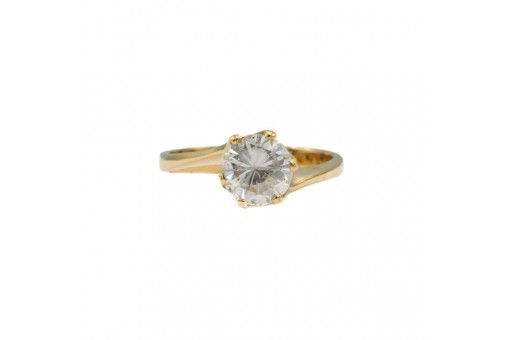 Ring mit Brillantsolitär 1,44 ct. in 14 Kt. 585 Gelbgold Gr. 55