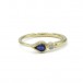 Ring mit Safirtropfen und Brillant Diamant 0,06 ct. in 14 Kt. 585 Gold Gr. 56