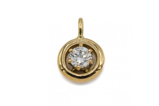 Anhänger mit Brillantsolitär Diamant 0,40 ct. in 18 Kt. 750 Gelbgold