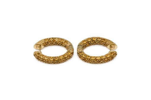 1 Paar Ohrringe Creolen mit Citrinen in 9 Kt. 375 Gold earrings