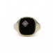 Ring Herrenring mit Onyx und Kristall in 14 Kt. 585 Gelbgold Gr. 66