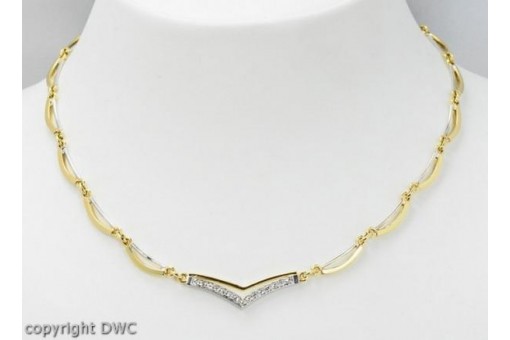 Hals Kette Collier mit Brillant Brillanten Diamant 750 18 Karat 45 cm 