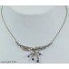 Collier Kette mit Diamanten Safire Saphire Brillanten 18 Kt. 750 er Weiß gold 