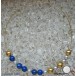 Hals Kette Reif Collier mit Lapislazuli Lapis Perle Perlen 18 Kt 750 er Gold 