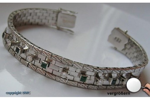 Armband mit Smaragd Brillant Brillanten Brillant Diamant 750 er Gold 18 Kt