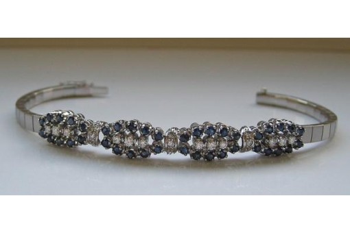 Armband mit Brillanten Diamanten 18 Kt 750 Weiß Gold Saphire Safire edel