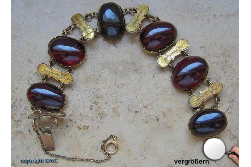 Armband antik mit Granat Granate aus 14 Kt 585 er Gold Tracht 18 cm top