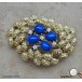 Nadel in 14 Kt. 585 Gold Brosche Lapis Lapislazuli Brillant Diamanten 