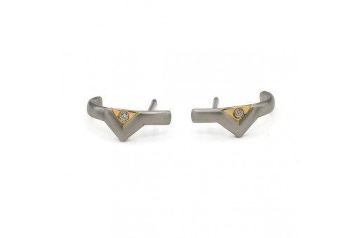 1 Paar Ohrstecker mit Brillanten in 950er Platin Platinum earrings