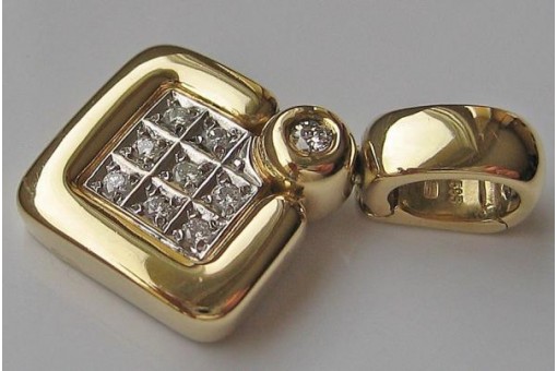 Anhänger mit Brillanten Diamanten aus 585 14 Kt Gold Edel