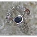 Ring mit Saphir Safir Brillant Diamant in aus 18 Kt 750 er Gold Grösse 54 top