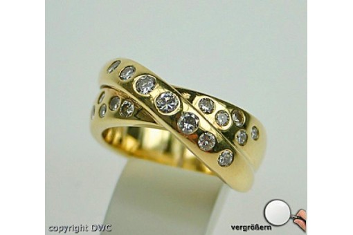 Ring mit Diamanten Brillant in 585 er Gold 14 Kt Brillanten Brillianten 53 