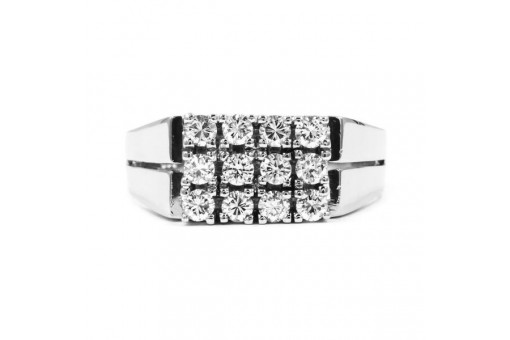 Ring mit 12 Brillanten Diamanten 0,96 ct in 14 Kt 585 er Gold Damen 62 top