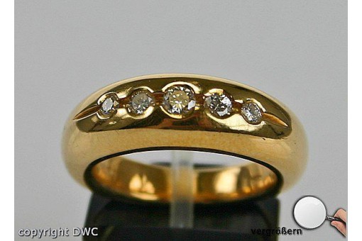 Ring in 18 Kt. 750 er Gold Ringe mit Brillanten Diamanten Grösse 49 