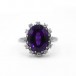 Ring mit Amethyst und 12 Brillanten Diamanten 0,36 ct. in 585 Gold Gr. 54