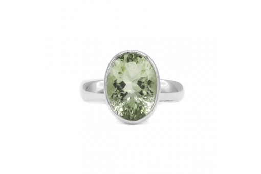 Ring 925 Sterling Silber - Green Peridot - Facettiert - Oval - Neu Gr. 59