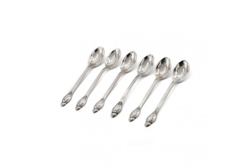 6 Moccalöffel "Evald Nielsen" No.6 in 830er Silber silver mocca spoon