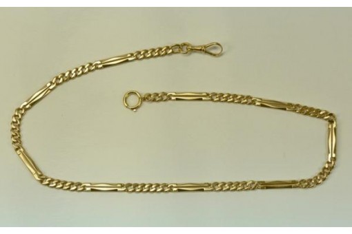 Taschenuhrkette Uhrenkette in 14 Kt 585 er Gold 44,5 cm antik 