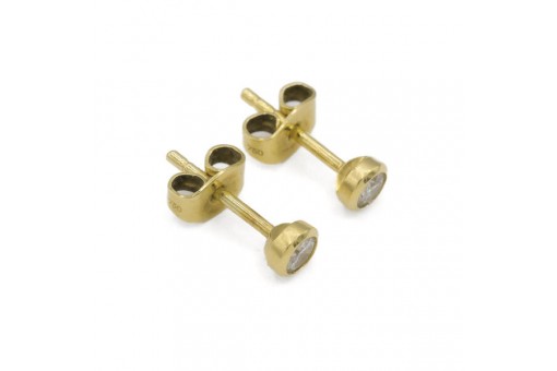 1 Paar Ohrstecker mit 2 Brillanten 0,21 ct. in 14 Kt. 585 Gelbgold earrings