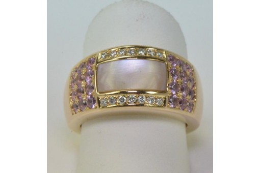 Ring in 18 Kt. 750 er Gold WZP Werner Zappe Pforzheim Mondstein Brillanten 57 