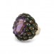 Ring mit Amethyst, Diamanten, Smaragden und Citrinen in 750 Gold Gr. 56