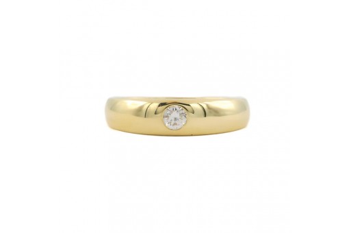 Ring Bandring mit Brillantsolitär 0,20 ct.in 14 Kt. 585 Gold Gr. 59