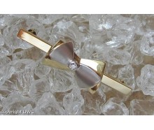 Ansteck Nadel Brosche mit Brillant Diamant in 14 Kt 585 er Weiss Gold Schleife