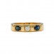 Ring mit Brillant Diamant 0,20 ct und 2 Safiren in 18 Kt 750 Gold 60