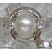 Ring in 18 Kt 750 er Weiss Gold mit Brillant Perle Perlen Diamanten 47 fein