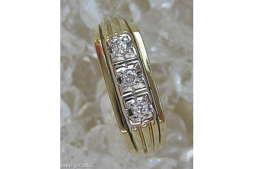 Ring mit Brillanten Diamanten in aus 14 Kt 585 er Gold Grösse 51 top!