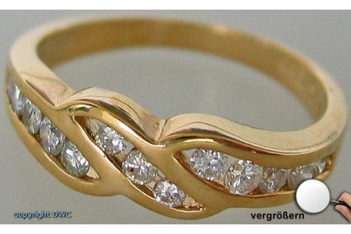 Ring mit Diamant Brillant Diamanten Brillanten in 14 585 er Gold Ringe 52 Edel!