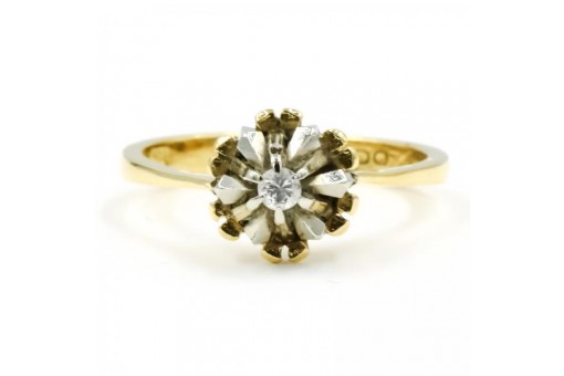 Ring mit Brillant Solitär Diamant in 18 kt 750 er Gold Grösse 54 Ringe Edel