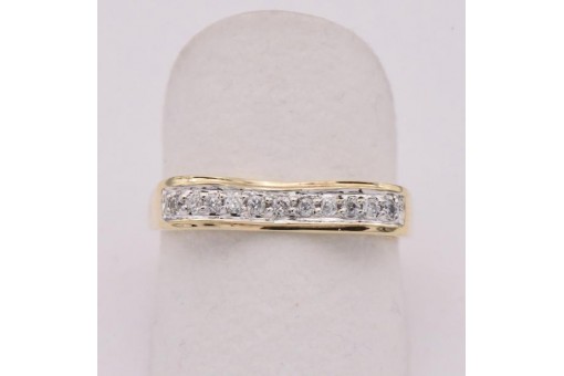 Ring mit Brillanten Diamanten 0,22 ct. in 8 Kt. 333 Gold Grösse 56 top!