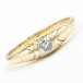 Ring Bandring mit Altschliffdiamant  in 14 Kt 585 er Gold Grösse 58 RAR