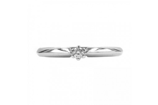 Ring mit Brillant Brillant Diamant Solitär 0,08 ct. in 14 Kt 585 er Gold 56 top